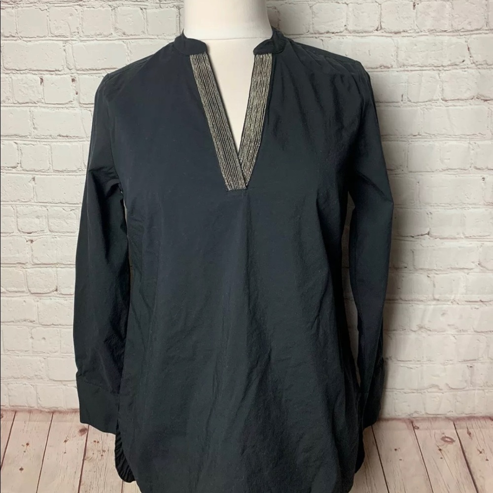 Soft Surroundings Black V-neck embellished blouse - Picture 2 of 5